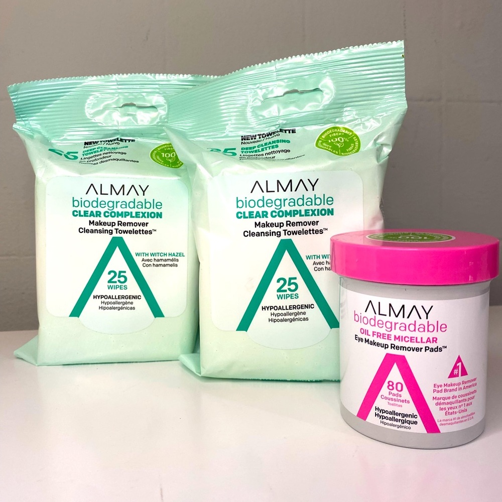 Almay Clear Complexion & Oil Free Micellar Makeup Remover Pads & Wipes Bundle